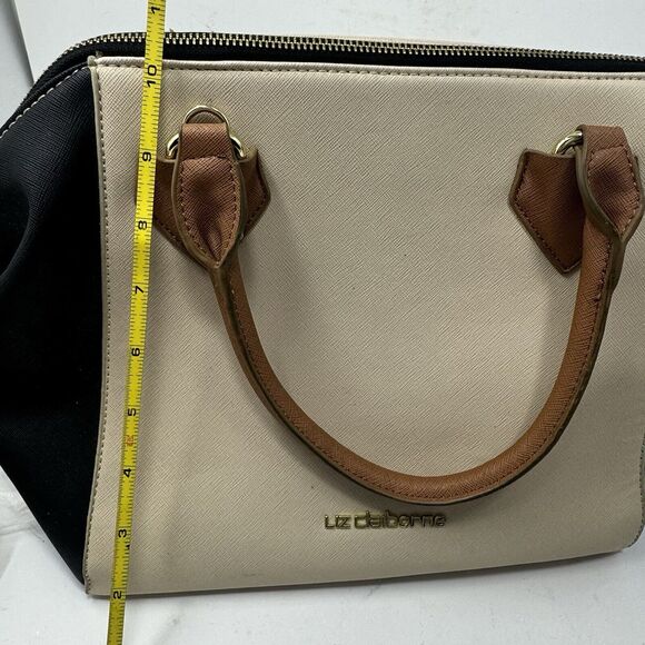 Liz Claiborne Colorblock Satchel Handbag Purse With Shoulder Strap EUC - Picture 11 of 12